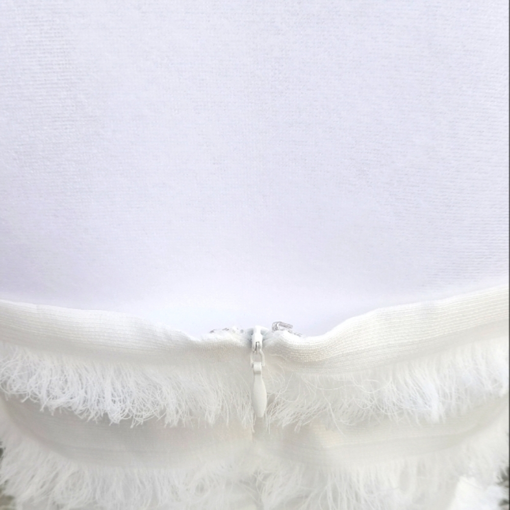 Princess Polly White Tier Tassel Dress Size 2 - Picture 7 of 7